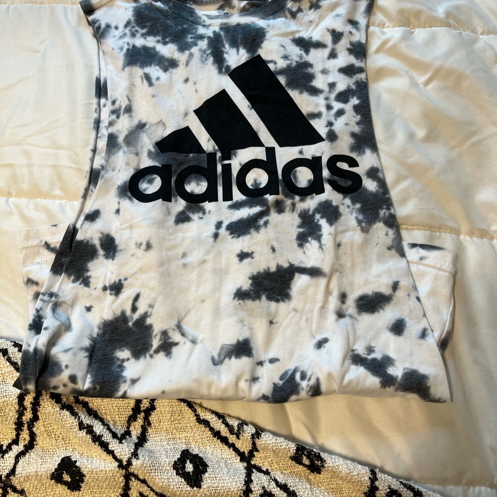 Adidas Kids Tie-Dye Tank Top - Black & White
